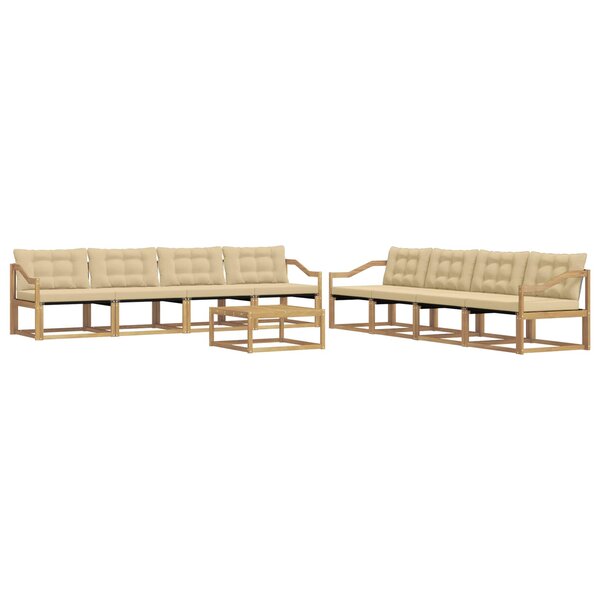 vidaXL Ensemble de canapés d'extérieur 9 pc Blanc et Beige