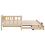 vidaXL Lit de jour avec gigogne et tiroirs sans matelas 90x190 cm