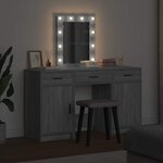 vidaXL Table de Toilette Gris 50 x 41 x 135 cm Bois d'ingénierie