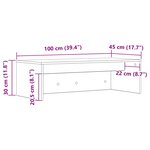 vidaXL Bureau mural Gris béton 100 x 45 x 30 cm Bois d'ingénierie