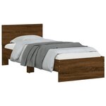 vidaXL Cadre de lit sans matelas avec tête de lit 75x190 cm