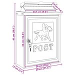 vidaXL Boîte aux lettres murale Rouge 29 x 13 x 41 cm Aluminium coulé