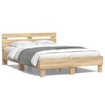 vidaXL Cadre de lit avec LED sans matelas chêne sonoma 120x200 cm