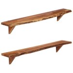 vidaXL Étagères murales 2 Pièces 110x20x18 cm bois massif d'acacia