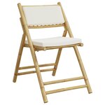 vidaXL Ensemble de bistro pliante 5 Pièces et coussins blanc crème bambou