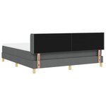 vidaXL Lit à ressorts avec matelas gris foncé  180 x 200 cm  tissu