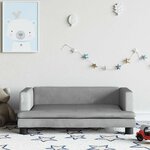 vidaXL Canapé pour enfants gris clair 80x45x30 cm velours
