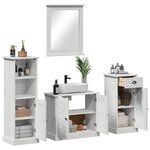 vidaXL Ensemble de mobilier de salle de bain 4 Pièces Blanc antique