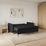 vidaXL Canapé-lit escamotable Noir Tissu