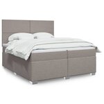 vidaXL Sommier à lattes de lit avec matelas Taupe 200x200 cm Tissu