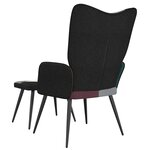 vidaXL Chaise de relaxation avec tabouret Patchwork Tissu