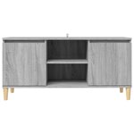 vidaXL Meuble TV avec pieds en bois solide Sonoma gris 103 5x35x50 cm