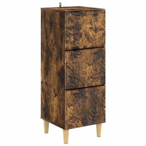 vidaXL Armoire à tiroirs Chêne fumé 33 x 34 5 x 90 cm