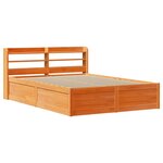 vidaXL Cadre de lit et tête de lit cire marron 160x200 cm bois de pin