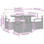 vidaXL Ensemble de salle à manger pour jardin 5 Pièces Gris et marron