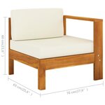 vidaXL Salon de jardin 7 Pièces avec coussins blanc crème Bois d'acacia