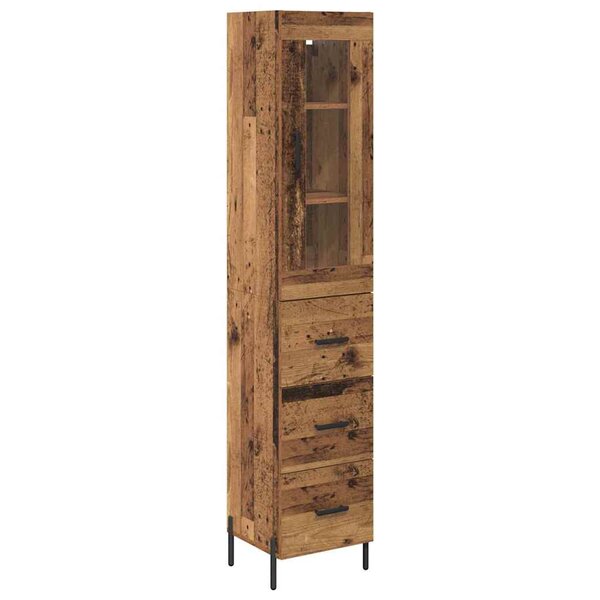vidaXL Haut Armoire Bois Ancien 34 5 x 34 x 180 cm Bois d'ingénierie