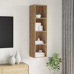 vidaXL Meuble TV mural chêne artisanal 37 x 37 x 142.5 cm