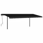 vidaXL Auvent manuel rétractable avec poteaux 6x3 m Anthracite
