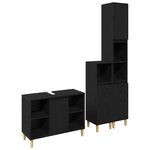 Ensemble de meubles de salle de bain 3 pièces vidaXL Chêne noir Bois d'ingénierie