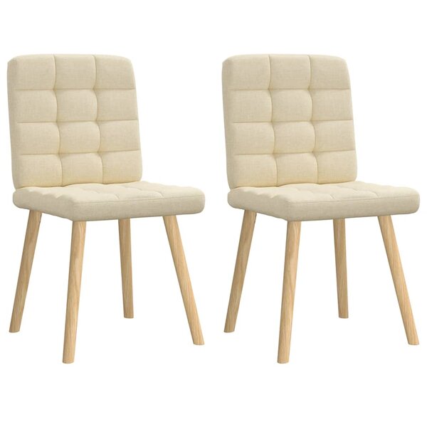 vidaXL Chaises à manger lot de 2 crème tissu