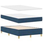 vidaXL Lit à ressorts avec tête de lit Bleu 200 x 120 cm tissu