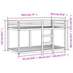 vidaXL Lit superposé sans matelas cire marron 90x190 cm pin massif