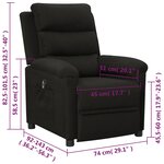 vidaXL Fauteuil inclinable électrique Noir Tissu