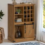 vidaXL Armoire à vin HALDEN avec casiers à vin porte coulissante pin