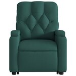 vidaXL Fauteuil inclinable électrique vert foncé tissu