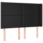 vidaXL Sommier à lattes de lit matelas LED Noir 140x190cm Similicuir