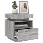 vidaXL Armoire de chevet avec lumières LED sonoma gris 40x39x48 5 cm