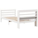 vidaXL Cadre de lit avec tête de lit sans matelas blanc 100x200 cm