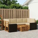 vidaXL Ensemble de canapés d'extérieur 7 Pièces Naturel et Beige