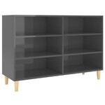 vidaXL Buffet Gris brillant 103 5x35x70 cm bois d'ingénierie