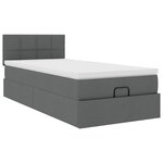 vidaXL Cadre de lit ottoman avec matelas gris foncé 80x200 cm tissu