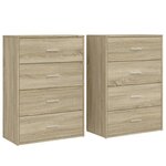 vidaXL Buffets 2 Pièces chêne sonoma 60x31x84 cm bois d'ingénierie