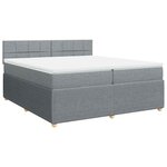 vidaXL Sommier à lattes de lit avec matelas Gris clair 200x200cm Tissu