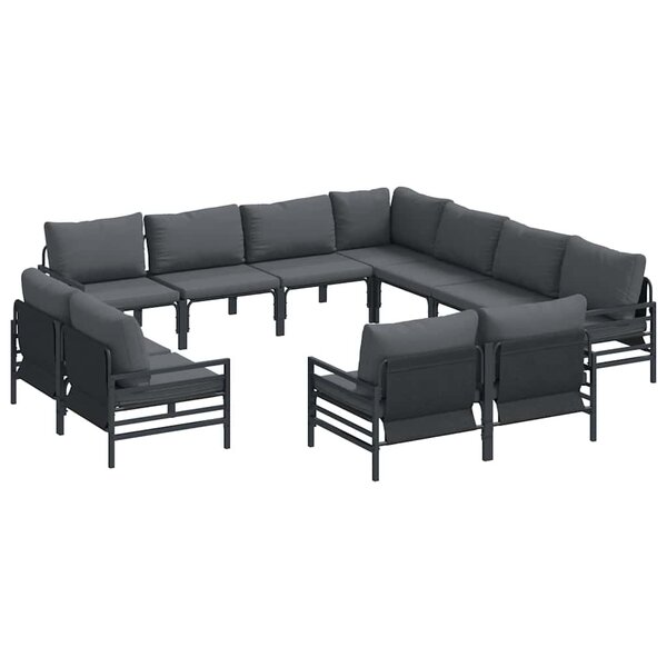 vidaXL Ensemble de canapé de jardin Anthracite Acier