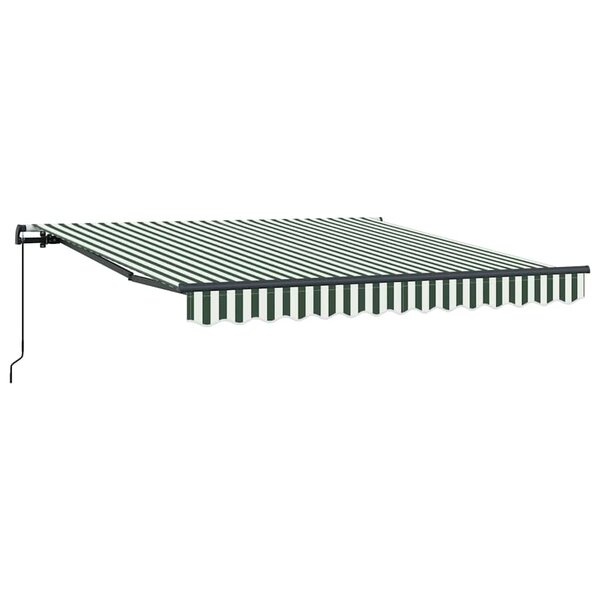 vidaXL Auvent Rétractable Vert et blanc 350 x 250 cm
