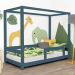 Lit cabane enfant BUNKY 120 x 190 vert pétrole