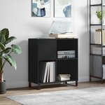 vidaXL Armoire à disques noir 84 5x38x89 cm bois d'ingénierie