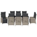 vidaXL Ensemble de jardin de 9 pièces gris clair en poly rattan