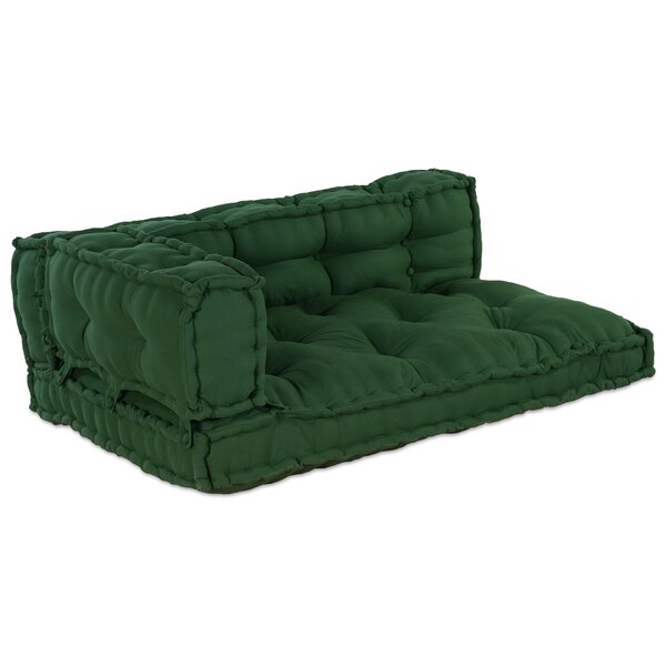 vidaXL Coussin de canapé sur palette 3 Pièces Vert tissu