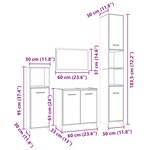 vidaXL Ensemble de meubles de salle de bain 4 Pièces Chêne fumé Bois
