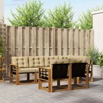 vidaXL Ensemble de canapés d'extérieur 7 pc Naturel et Beige