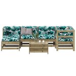 vidaXL Salon de jardin 7 Pièces avec coussins bois de pin imprégné