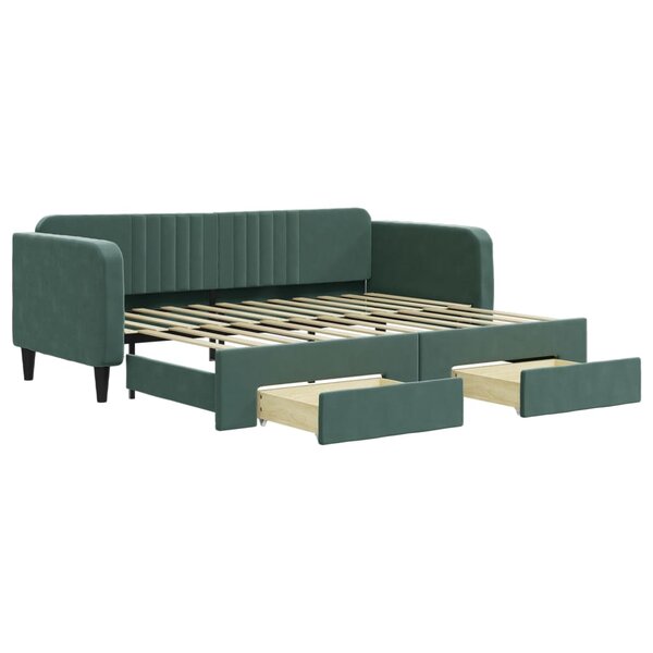 vidaXL Lit de jour avec gigogne et tiroirs sans matelas 90x200 cm