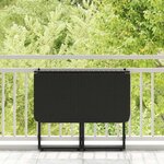 VidaXL Table de jardin pliante noir 90 x 51 x 75 cm polyrotin