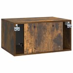 vidaXL Meuble TV mural Chêne fumé 59 5 x 41 x 30 cm Bois d'ingénierie
